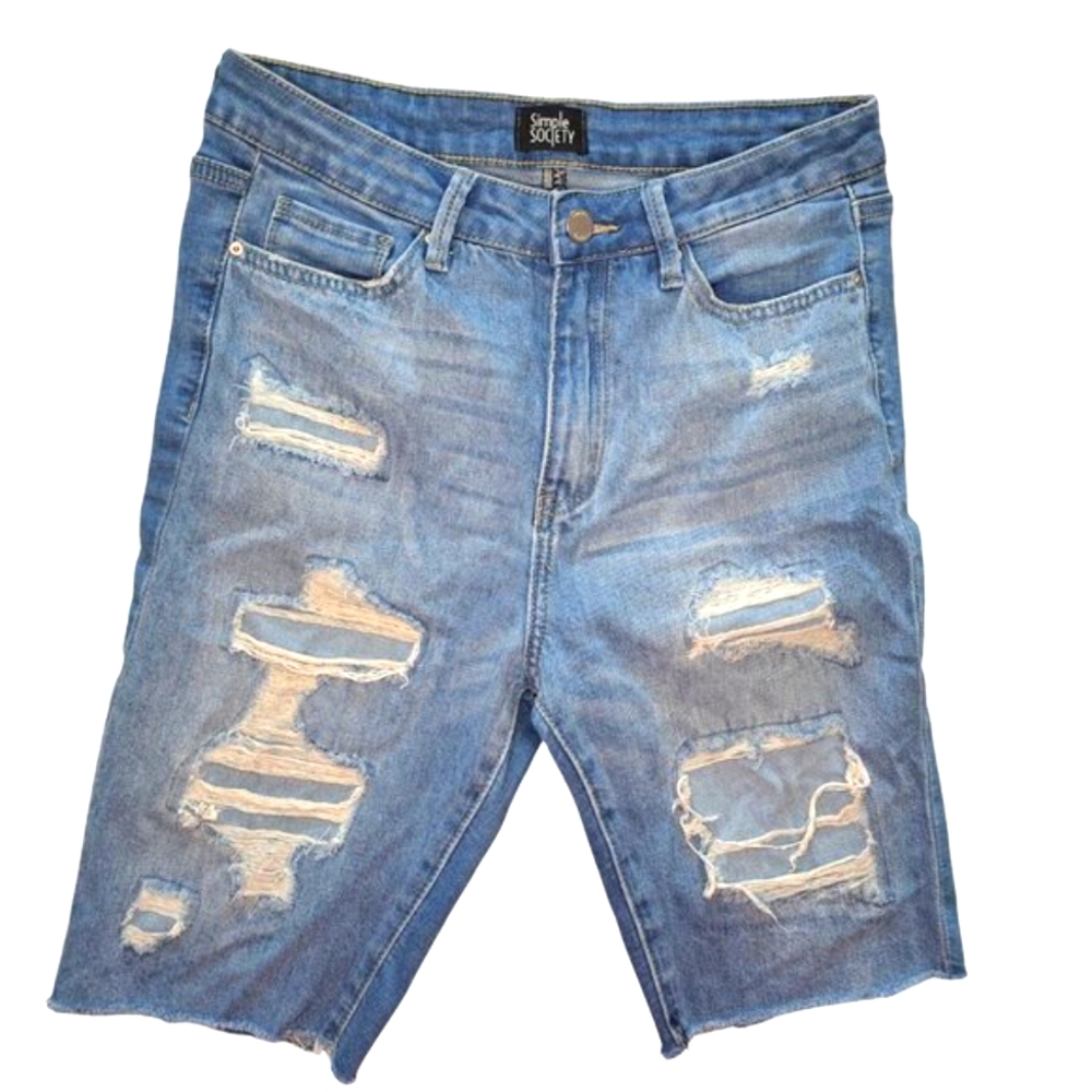 Simple Society Distressed Denim Shorts Grunge Revival Size 7/28